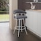 Armen Living Palmdale 30" Swivel Slate Gray Faux Leather and Silver Metal Bar Stool 795044878189 - alternate 9